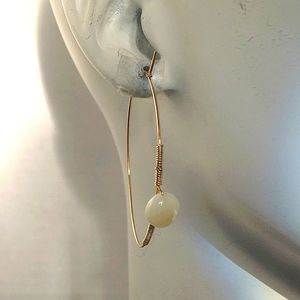 -14Kgf HOOPS w/MOTHER OF PEARL EARRINGS